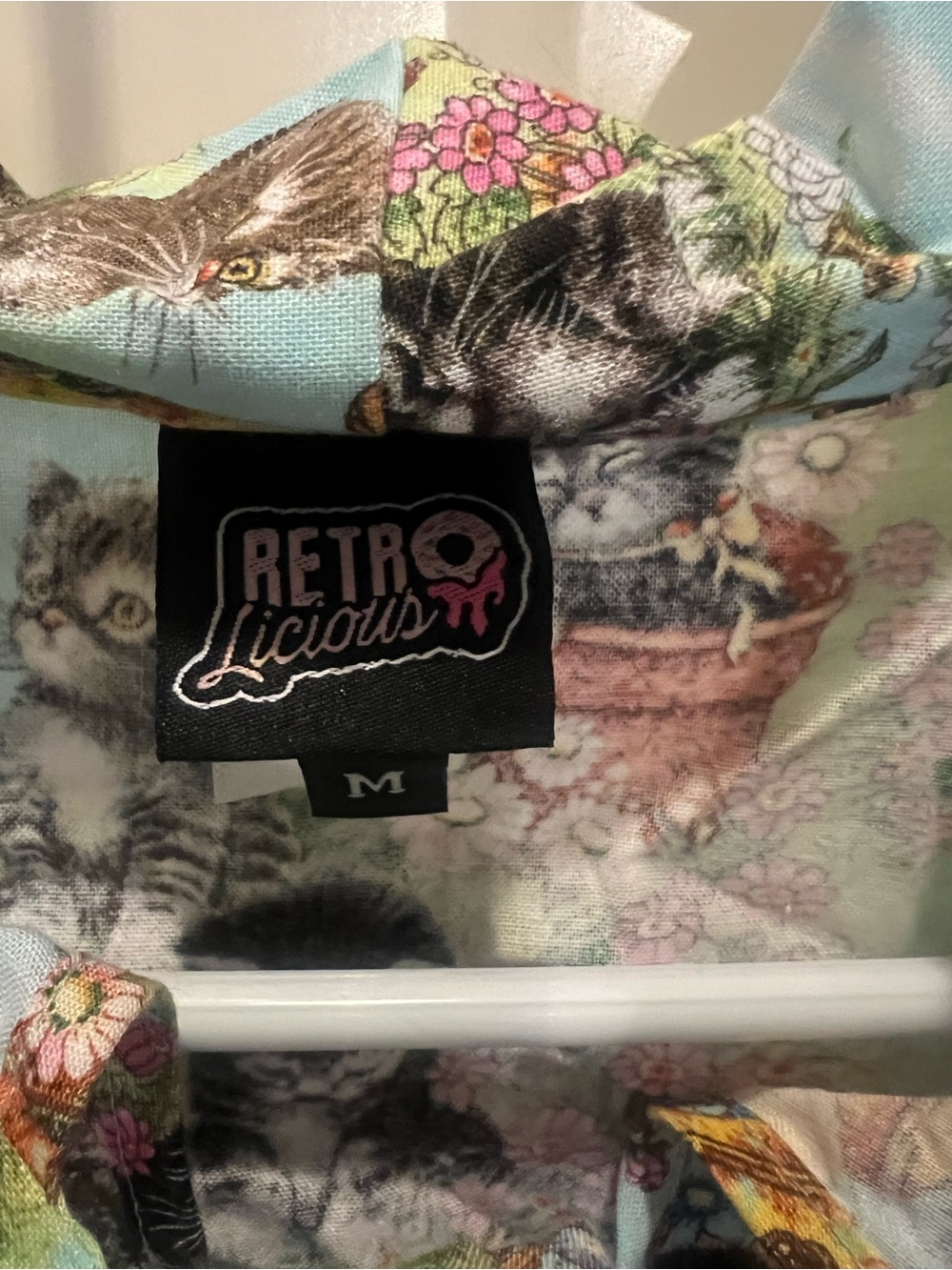 Retrolicious Kitten Print Top/Skirt set
